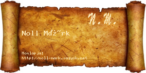 Noll Márk névjegykártya