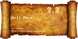 Noll Márk névjegykártya
